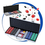 Jogo De Poker Maleta Profissional Kit 500 Fichas Numeradas