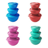 Jogo De Pote Para Armazenar Alimentos Colorido 700ml 1l 1 7l
