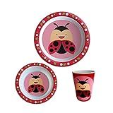 Jogo De Prato Infantil Kit Refeição 3 Pçs Joaninha