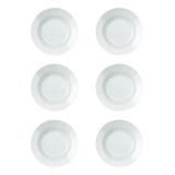 Jogo De Pratos Fundos 6 Peças Branco Duralex Opaline Vidro