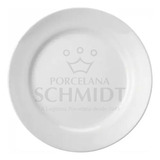 Jogo De Pratos Rasos 26cm 12 Peças Porcelana Branca Schmidt