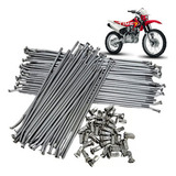 Jogo De Raios Cromados 4mm Dianteiro E Traseiro Crf 230 Kit