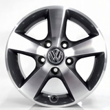 Jogo De Roda Kombi Aro 14 5x112 Esportiva Krmai L1 Bicos Cor Grafite Diamante 5x112