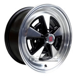 Jogo De Rodas Aro 15 Opala Caravan Ss R15 15x7 E 15x8 Cor Preta Borda Diamantado