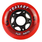 Jogo De Rodas Inline Fitness Traxart 76mm 83a Vermelha