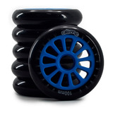 Jogo De Rodas Patins Roller Patinete Creme 100mm Azul 6 Un 