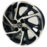 Jogo De Rodas Toyota Yaris Pcd Aro 15 Bicos Cor Preto Diamante S41