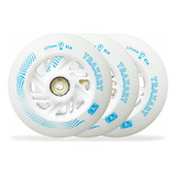 Jogo De Rodas Traxart Inline Com Led 125mm 85a Branco