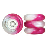 Jogo De Rodas Traxart Led Special Glitter Pink wht 80mm 85a Cor Pink E Branco