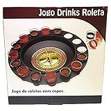 Jogo De Roleta Drink Shot 16 Copos Vidro Bebida Cassino