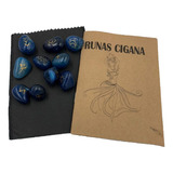 Jogo De Runas Da Cigana 10 Pedras Agata Azul 1 A 3cm