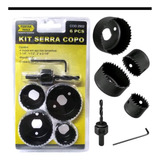 Jogo De Serra Copo C 6 Peças Kit Furação Madeira Gesso Pvc