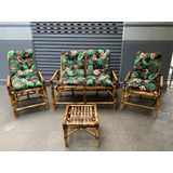 Jogo De Sofá De Bambu Poltronas Cadeira Jogo De Sofa De Vime Bambu Área Conjunto Kit