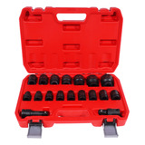 Jogo De Soquete De Impacto 18 Peças 8 32mm C Extensão 1 2