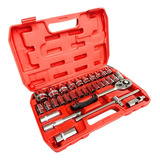 Jogo De Soquete Sextavado 32 Peças Tubarão 1 2 Aço Cromado 8mm A 32mm