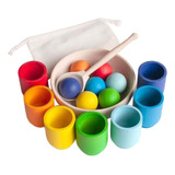   Jogo De Tabuleiro Montessori Rainbow Balls In Cups Com