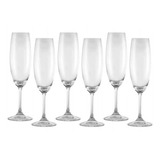 Jogo De Taças Champagne Espumante Cristal 220ml 6pcs Bohemia Cor Cristal Titanium