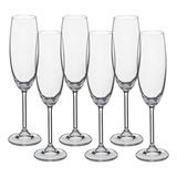 Jogo De Taças De Champanhe 6 Peças 220ml Conj Espumante Cor Transparente