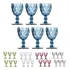 Jogo De Taças De Vidro Diamante 300ml Agua Suco Vinho Drink