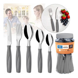 Jogo De Talheres Faqueiro Aço Inox 20 Peças Itaparica Brinox Cor Cinza