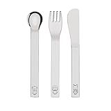 Jogo De Talheres Infantil Tramontina Em Aço Inox 3 Peças Tramontina Inox Jg-talher-aco Inox Grav-3pcs-lellos