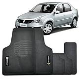 Jogo De Tapete Borracha Automotivo Com Logo 5 Peças Bordado Compatível Com Logan 2011 2012 2013 2014