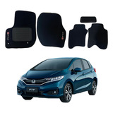 Jogo De Tapete De Carpete Preto Honda Fit 2009 A 2014