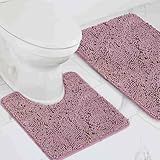 Jogo De Tapete Para Banheiro Kit Banheiro 2 Peças Tapete Antiderrapante Para Piso E Vaso Design Bolinha Toque Macio Confortável Super Absorvente Rosê 