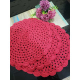 Jogo De Toalhinhas Em Crochê Susplat 4 Peças 40cm Vermelho