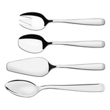 Jogo De Utensílios Pacific Em Aço Inox Acabamento Alto Brilho 4 Peças Cor Prata Tramontina