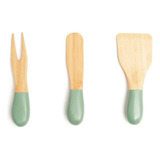 Jogo De Utensilios Para Queijo E Antepastos De Bambu 3 Peças