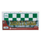 Jogo De Xadrez Dama 2x1 Tabuleiro Em Madeira Pçs Plásticas