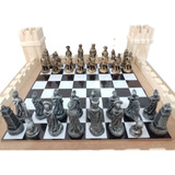 Jogo De Xadrez Temático Medieval Romano 3 32 Peças Castelo