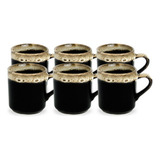 Jogo De Xicara Para Cafe Canequinha Porcelana 6 Pecas 50ml