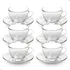 Jogo De Xícaras E Pires Em Vidro 12peças Para Chá Café 200ml