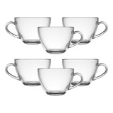 Jogo De Xícaras Em Vidro Kit Canecas 6 Peças Para Chá Café