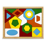 Jogo Educativo Quebra Cabeça Geometrico Base Em Mdf Carlu