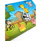 Jogo Educativo Tabuleiro Animais Madeira Mdf Mega Impress