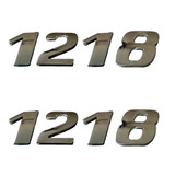 Jogo Emblema Adesivo Cromado Caminhão Mb 1218
