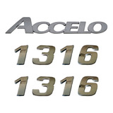 Jogo Emblema Adesivo Cromado Caminhão Mb 1316 Accelo