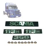 Jogo Emblema P 02 Lados C Travas Scania 113h Bicudo Cromado