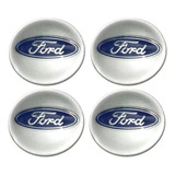 Jogo Emblema Prata Resinados Ford 51mm Para Calota Roda