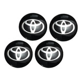 Jogo Emblema Toyota Preto Resinado 58mm