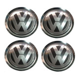 Jogo Emblema Volkswagen Alumínio Jetta Golf Roda Liga 78mm