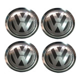 Jogo Emblema Volkswagen Alumínio Jetta Golf Roda Liga 78mm