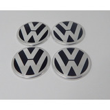 Jogo Emblema Volkswagen Alumínio Tampa Gol G5 Roda Liga 51mm