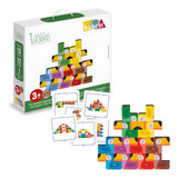Jogo Empilhe Os Tucanos Torre Madeira Equilíbrio Brinquedo