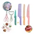 Jogo Facas Cozinha Gourmet 6 Un Coloridas Inox Profissional