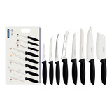 Jogo Facas Tramontina Plenus Inox Cb Polipropileno Preto 8pç