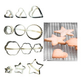 Jogo Forma Cortador Petit Four inox 3 Unidades Com Suporte